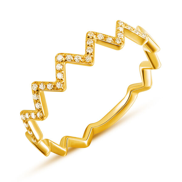 Ring Flash mit Diamanten, 18 K Gelbgold, Größe 48 Bild 2