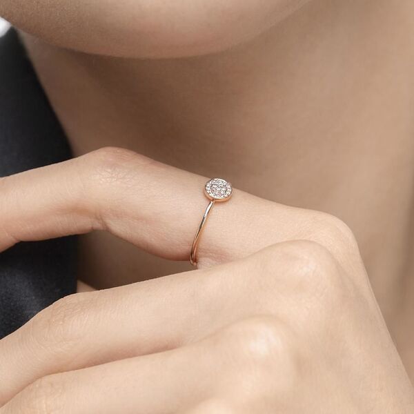 Ring Pave mit Diamanten, 18 K Gelbgold, Größe 46 Bild 3