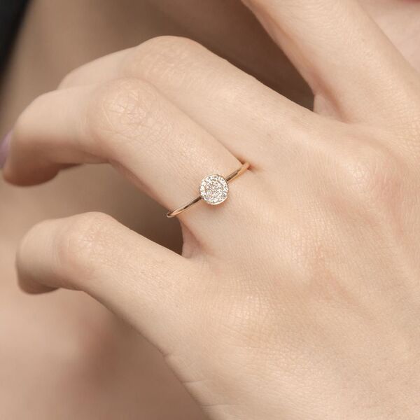 Ring Pav mit Diamanten, 18 Karat Rosegold Bild 3