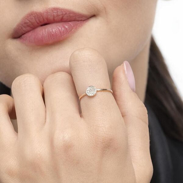 Ring Pav mit Diamanten, 18 Karat Rosegold Bild 2