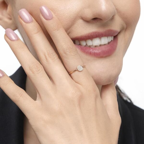 Ring Pav mit Diamanten, 18 Karat Rosegold Bild 4