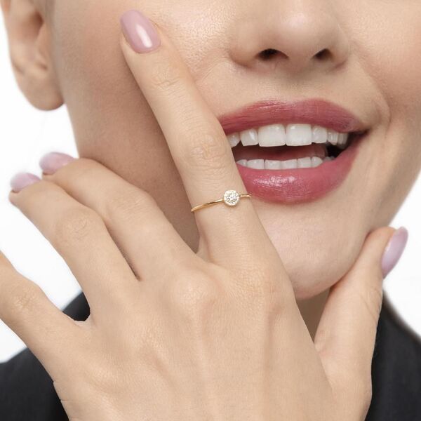 Verlobungsring Pave II in 18 Karat Gelbgold mit Diamanten Bild 3