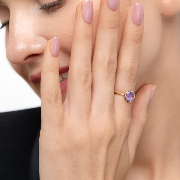 Ring Amethyst, 14 Karat Gelbgold 