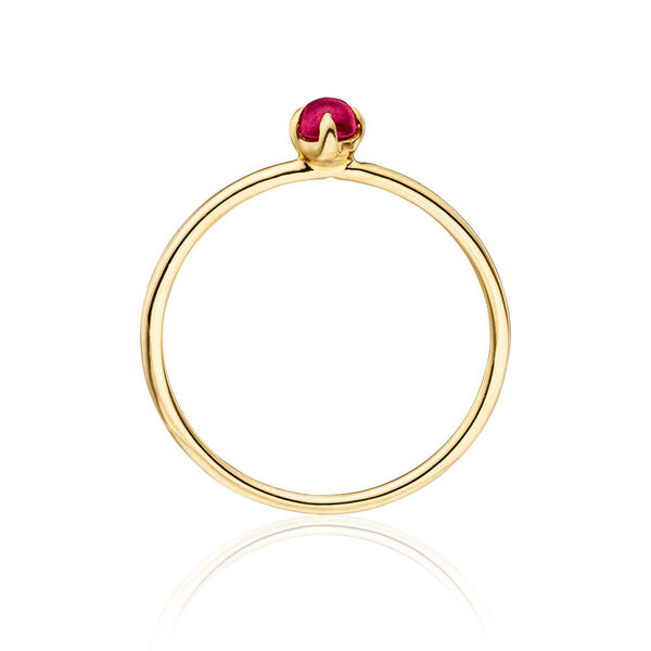 Ring Cabochon, 14 Karat Gelbgold, Rubin Bild 2