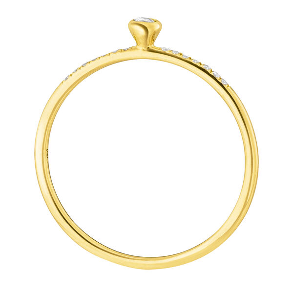 Ring Petite, White Diamond, 14 Karat Gelbgold Bild 2
