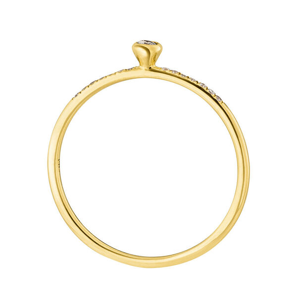 Ring Petite, White Diamond, 14 K Gelbgold Bild 3