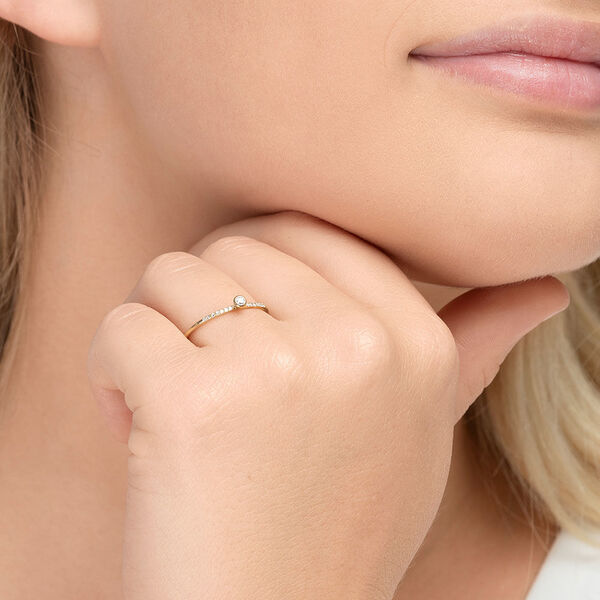Verlobungsring Petite, White Diamond, 14 Karat Gelbgold Bild 4