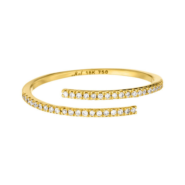 Ring Open mit Diamanten, 18 Karat Gelbgold 