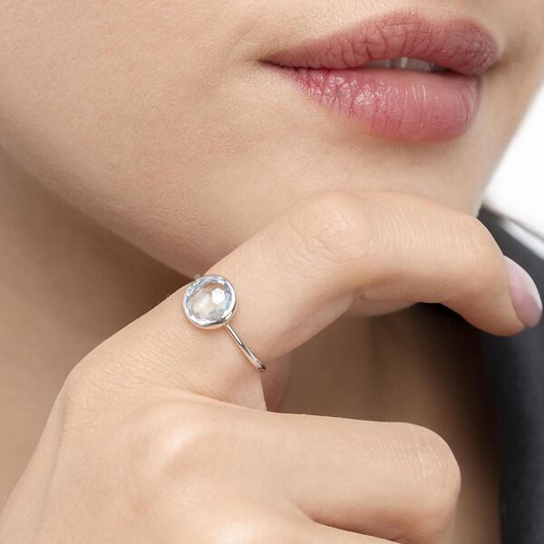 Ring Blauer Topas, 14 Karat Weigold Bild 3