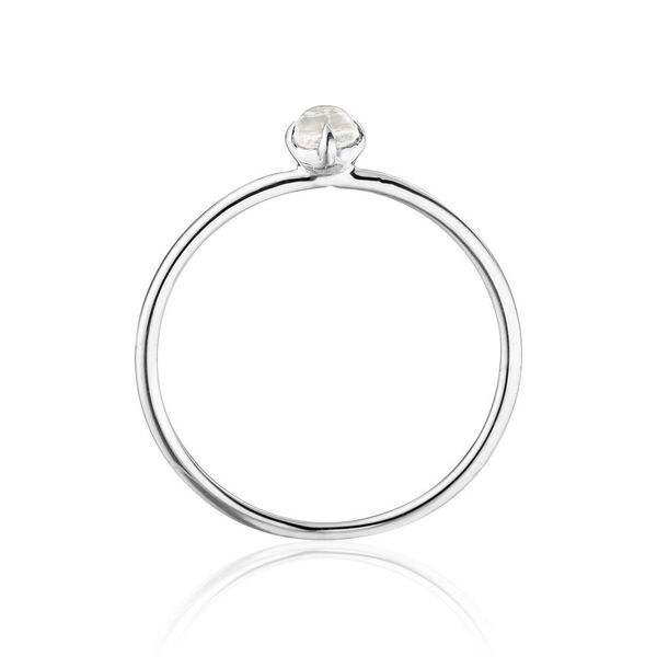 Ring Cabochon, 14 Karat Weigold, Mondstein Bild 2
