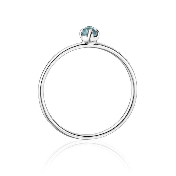 Ring Cabochon, 14 Karat Weigold, Blauer Topas Bild 2