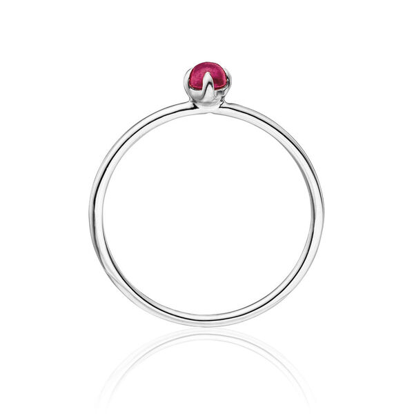 Ring Cabochon, 14 Karat Weigold, Rubin Bild 2