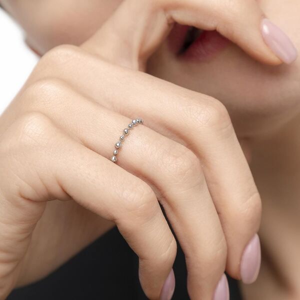 Ring Kugel, 14 Karat Weigold Bild 4