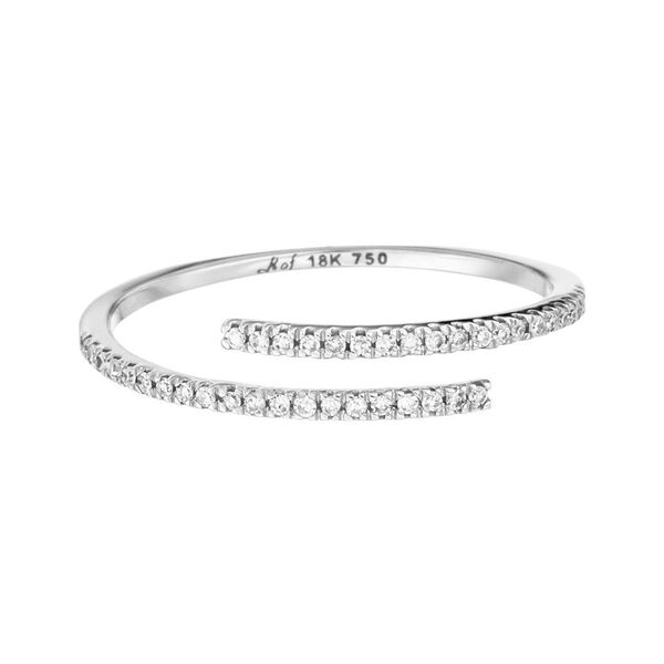 Ring Open mit Diamanten, 18 Karat Weigold 