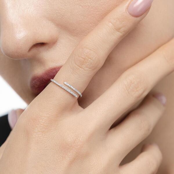 Ring Open mit Diamanten, 18 Karat Weigold Bild 3