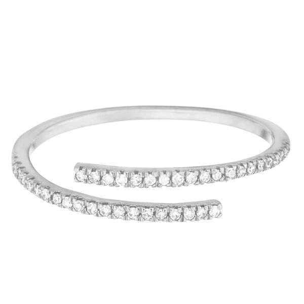 Ring Open mit Diamanten, 18 Karat Weigold 