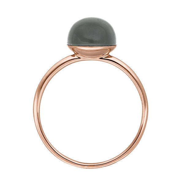 Ring Cabochon II, 14 Karat Rosegold, Grauer Mondstein Bild 2