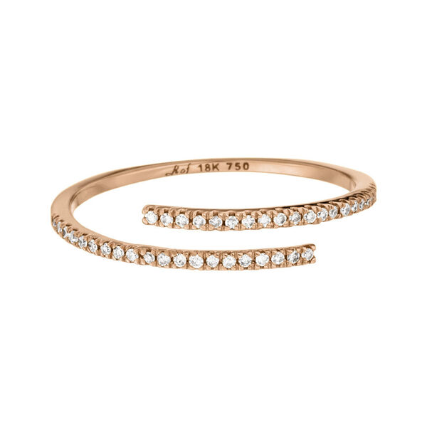Ring Open mit Diamanten, 18 Karat Rosegold 