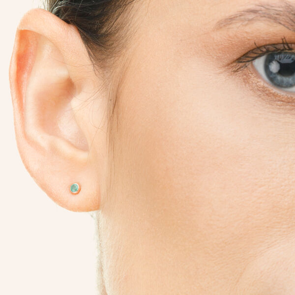 Ohrstecker Smaragd, 14 Karat Rosegold Bild 2