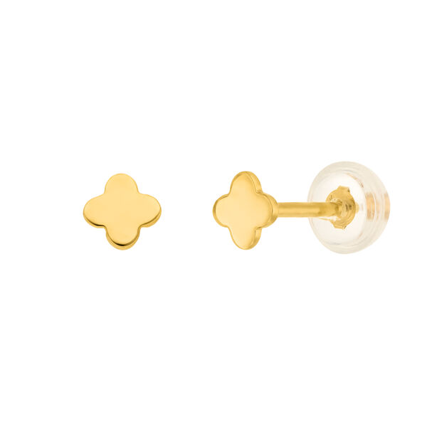 Ohrstecker MINI Clover, 14 Karat Gelbgold Bild 3