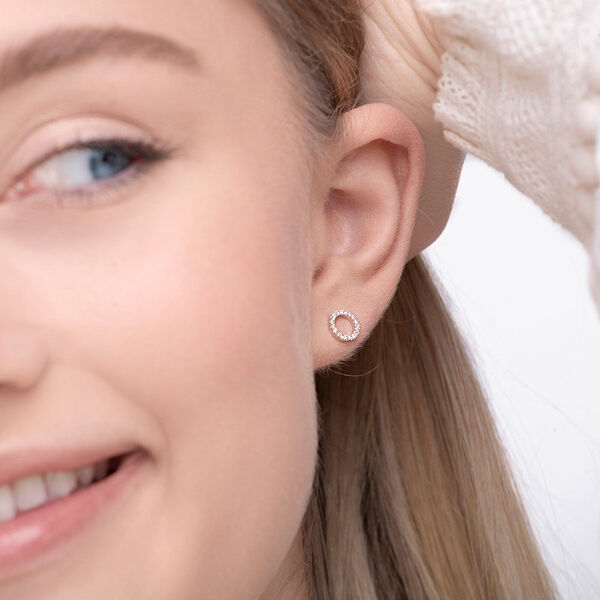 Ohrstecker Circle mit Diamanten, 18 Karat Weigold Bild 3