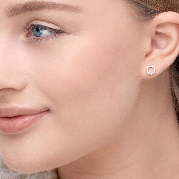 Ohrstecker Circle mit Diamanten, 18 Karat Rosegold Bild 2