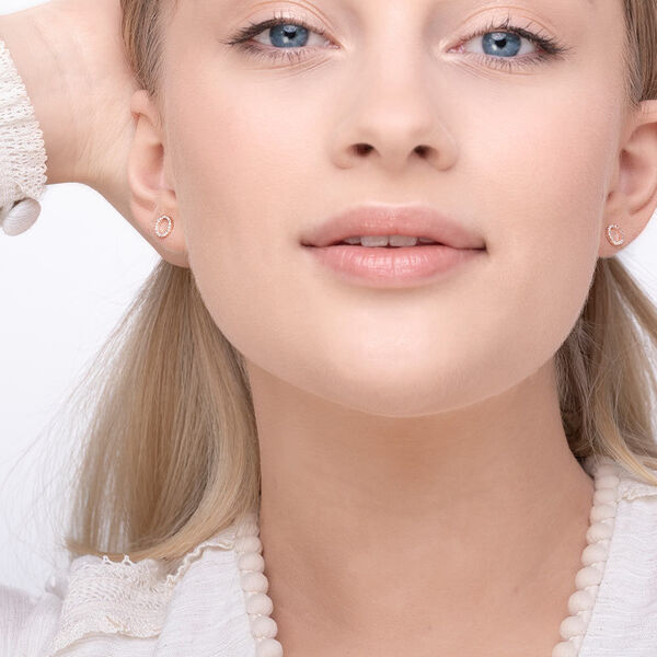 Ohrstecker Circle mit Diamanten, 18 Karat Rosegold Bild 3