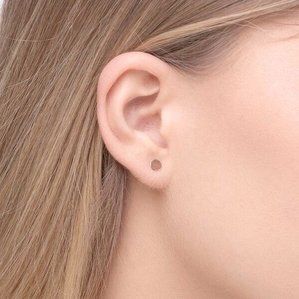 Ohrstecker Disc, 14 Karat Rosegold Bild 2