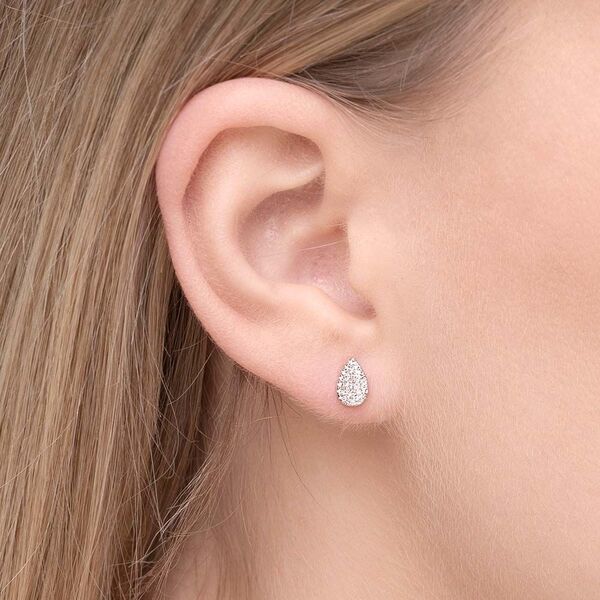Ohrstecker Drops mit Diamanten, 18 Karat Weigold Bild 2