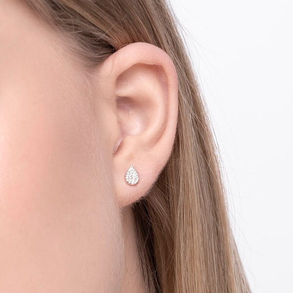 Ohrstecker Drops mit Diamanten, 18 Karat Weigold Bild 3