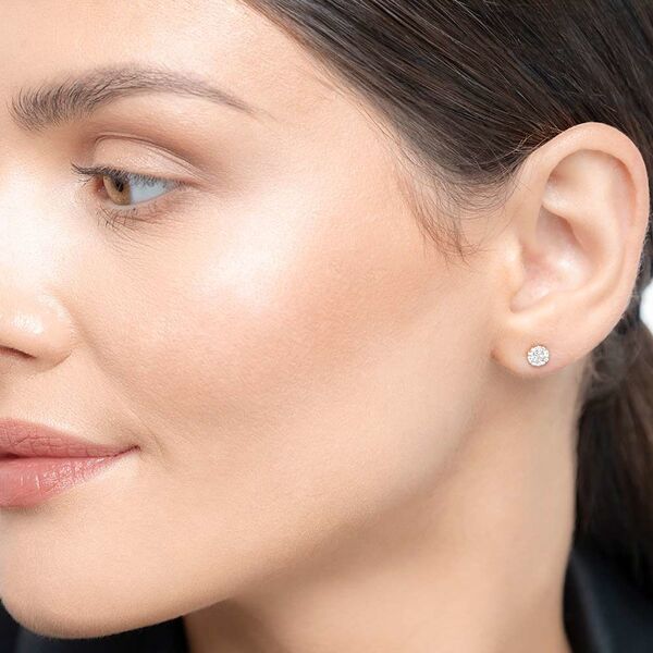 Ohrstecker Pav mit Diamanten, 18 Karat Rosegold Bild 2