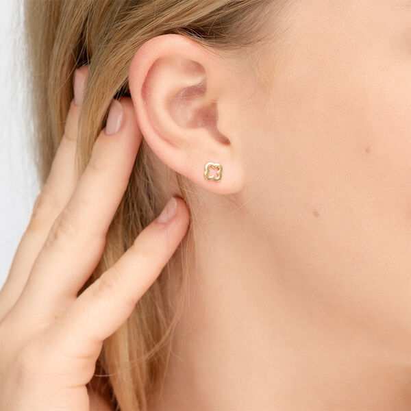 Ohrstecker Clover, 14 Karat Gelbgold Bild 3