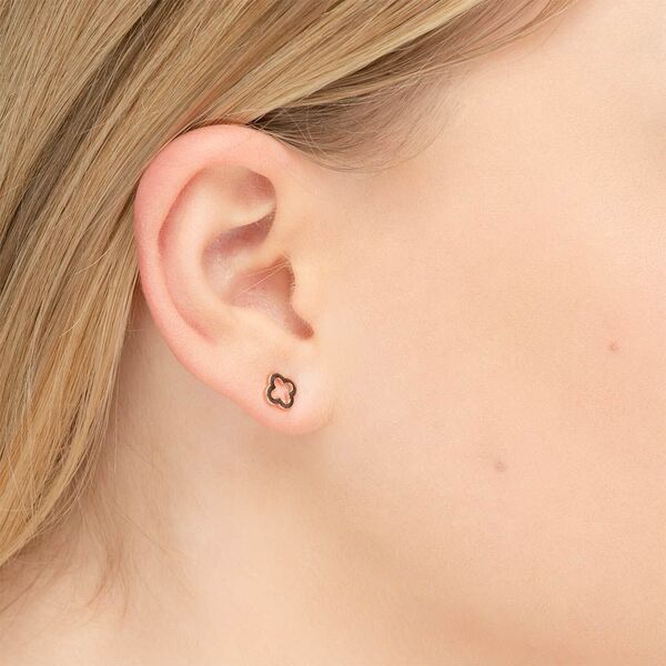 Ohrstecker Clover, 14 Karat Rosegold Bild 2