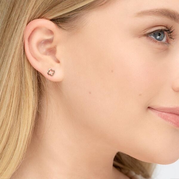 Ohrstecker Clover, 14 Karat Rosegold Bild 3