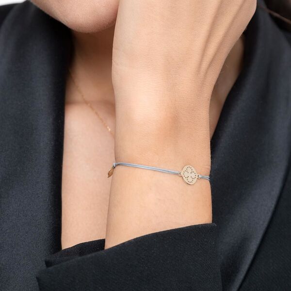 Freundschaftsarmband Disc CLOVER, 14 Karat Gelbgold Bild 4
