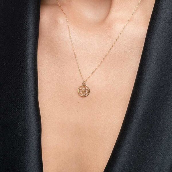 Halskette Clover, 14 Karat Gelbgold Bild 2