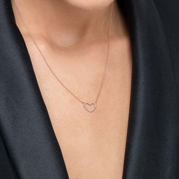Halskette Heart mit Diamanten, 18 K Roségold Bild 2