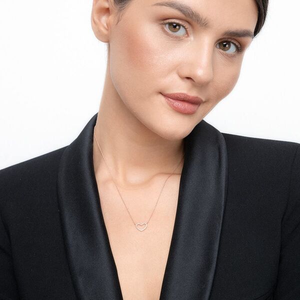Halskette Heart mit Diamanten, 18 Karat Rosegold Bild 3