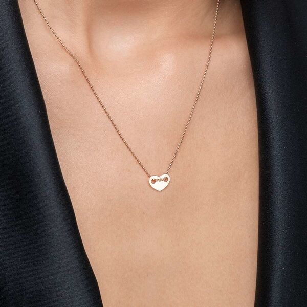 Halskette Heart, 14 Karat Rosegold Bild 2
