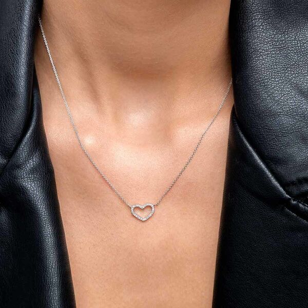 Halskette Heart mit Diamanten, 18 K Weissgold Bild 3