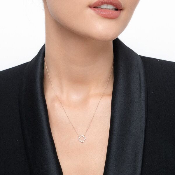 Halskette Clover mit Diamanten, 18 Karat Rosegold Bild 2
