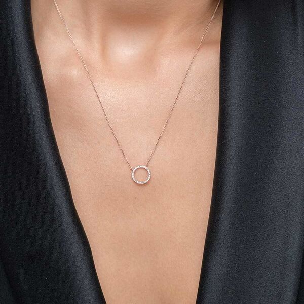 Halskette Circle mit Diamanten, 18 Karat Rosegold Bild 3
