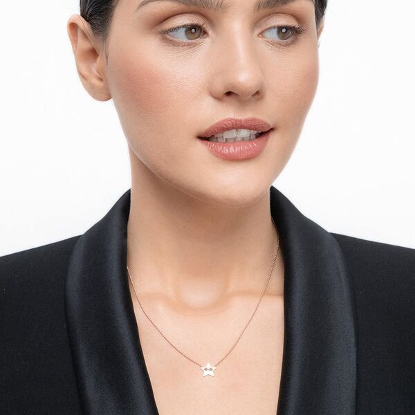 Halskette Star, 14 Karat Rosegold Bild 3