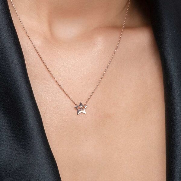 Halskette Star, 14 Karat Rosegold Bild 2