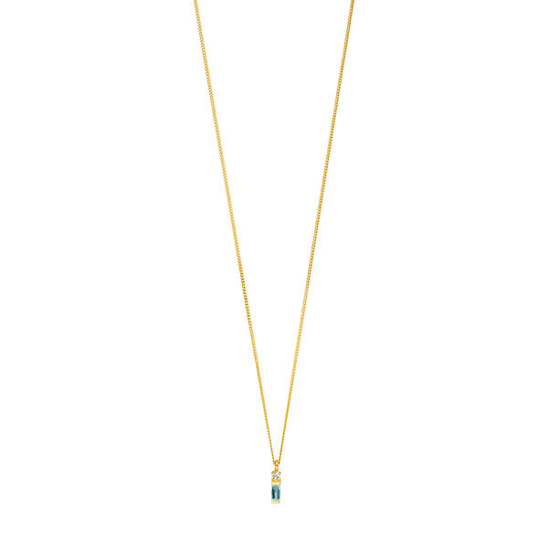 Halskette Glamour, Blue/White Topas, 18 Karat Gelbgold vergoldet Bild 3