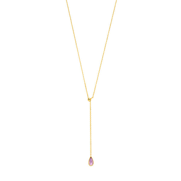 Y-Halskette Gem Drop, Amethyst, 18 Karat Gelbgold vergoldet Bild 2