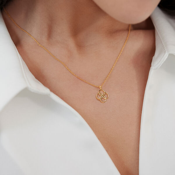 Halskette Clover Charm, 18 Karat Rosegold vergoldet Bild 2