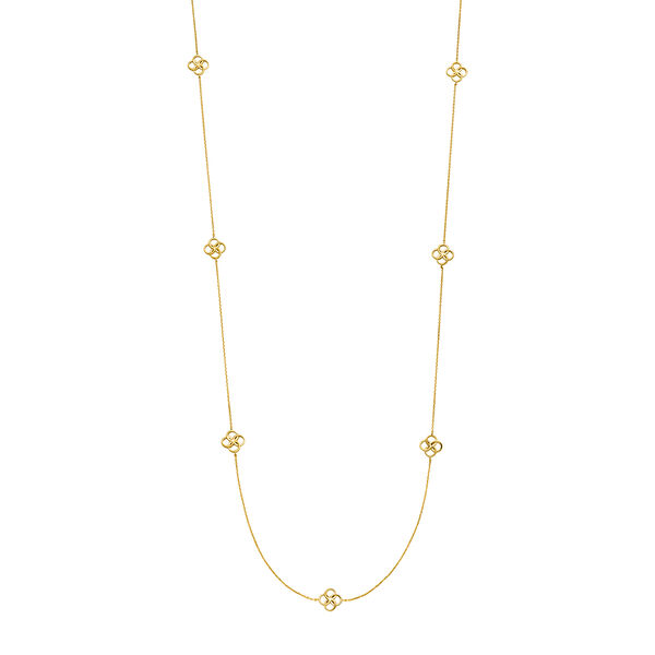 Lange Halskette Clover Charm, 18 Karat Gelbgold vergoldet Bild 2