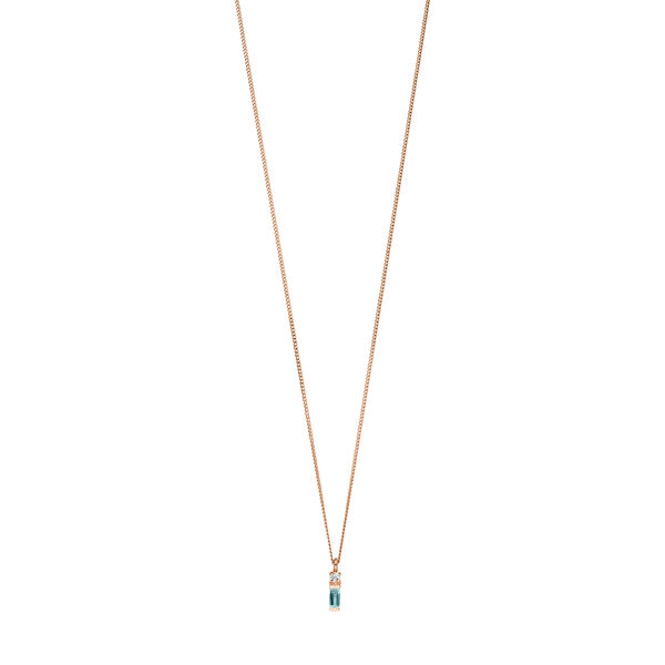 Halskette Glamour, Blue/White Topas, 18 Karat Rosegold vergoldet Bild 3