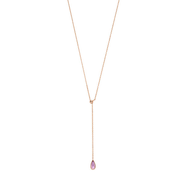 Y-Halskette Gem Drop, Amethyst, 18 Karat Rosegold vergoldet Bild 2